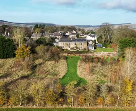 Beautiful historic property linked to Border wars now on the market : Hall Hill House, Northumberland Aerial View