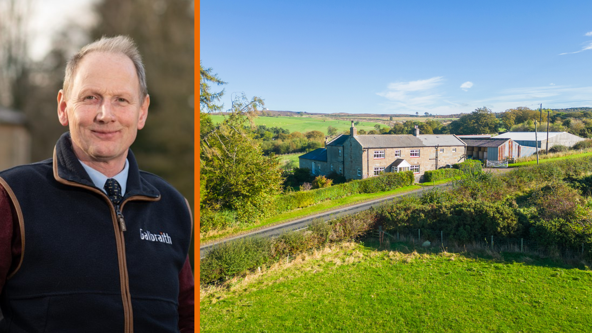 Northumberland farm in spectacular setting with attractive farmhouse, pasture land and woodland: Broomewood