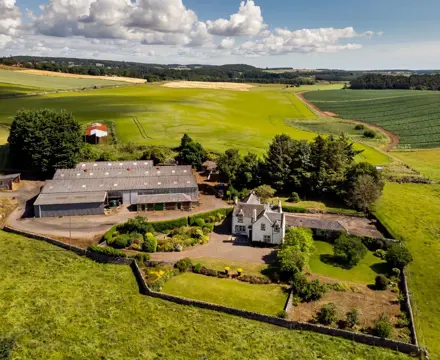 Highly productive mixed farm with period farmhouse in Fife: Easter Kinnear Farm Aerial 2 (Large)